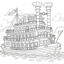Barco para imprimir e colorir