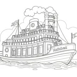 Barco para imprimir e colorir