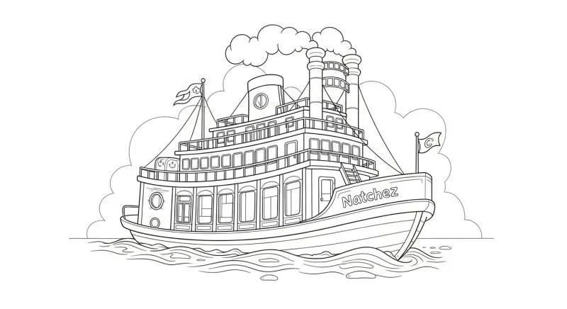 Barco para imprimir e colorir