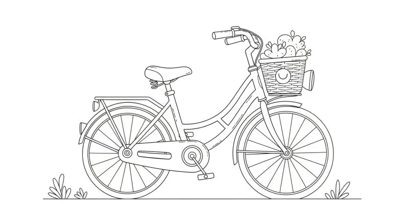Bicicleta para imprimir e colorir