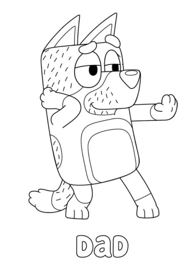 Bluey para imprimir e colorir