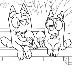 Bluey para imprimir e colorir