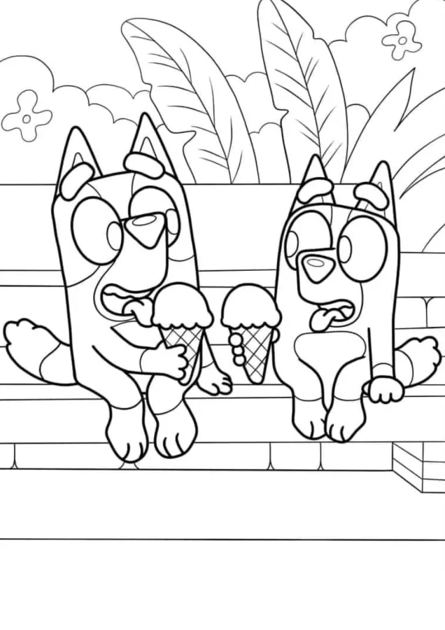 Bluey para imprimir e colorir