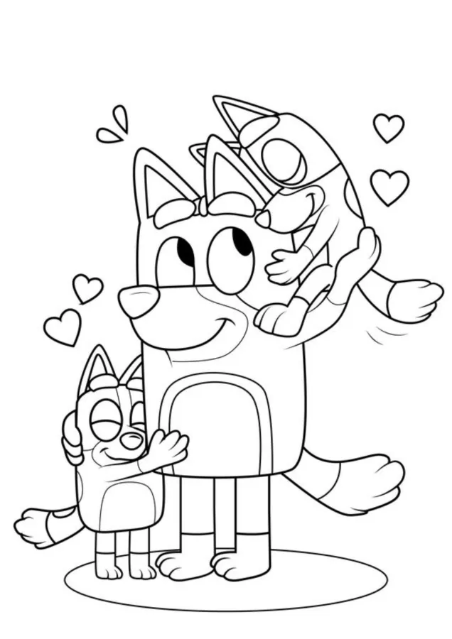 Bluey para imprimir e colorir