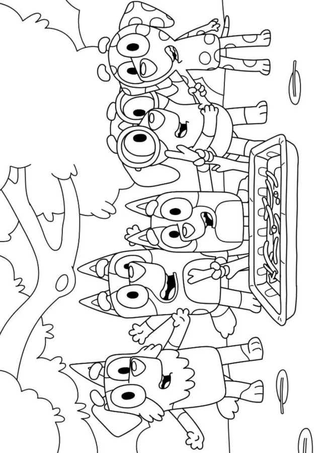 Bluey para imprimir e colorir