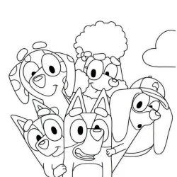 Bluey para imprimir e colorir