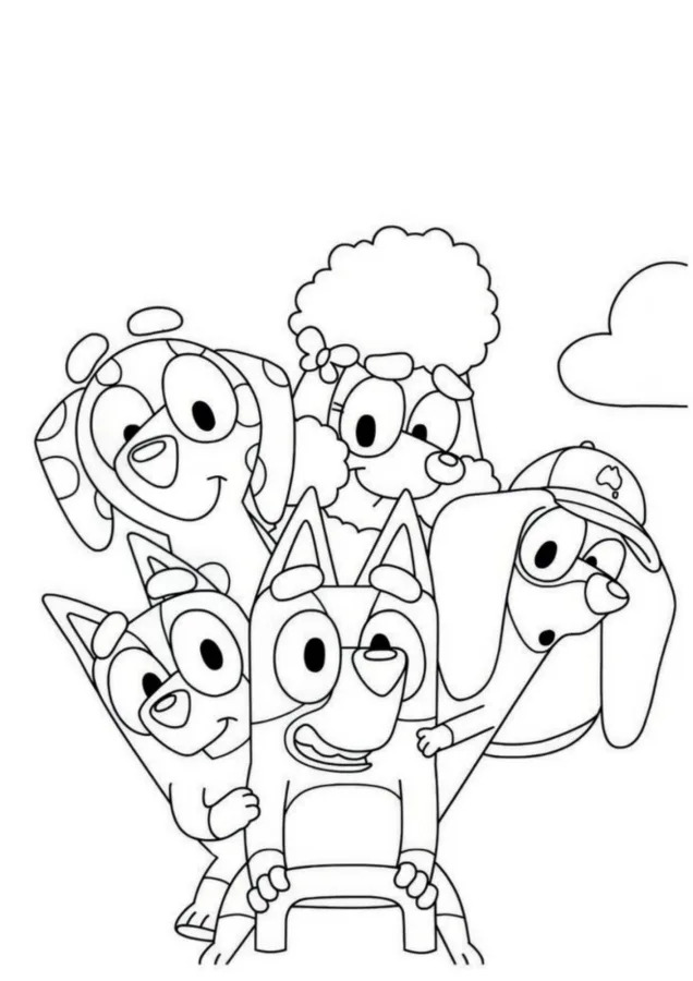 Bluey para imprimir e colorir