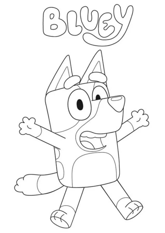 Bluey para imprimir e colorir