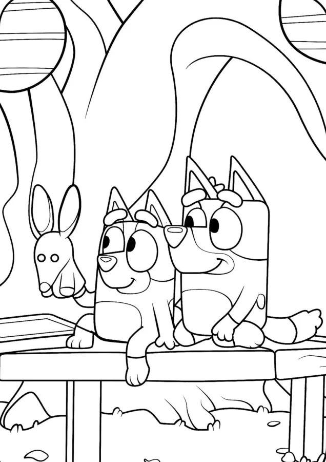 Bluey para imprimir e colorir