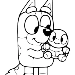 Bluey para imprimir e colorir