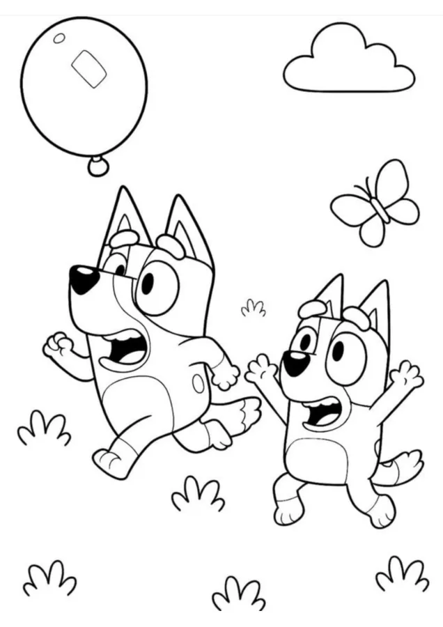 Bluey para imprimir e colorir