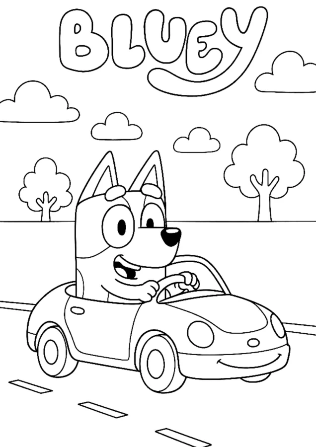 Bluey para imprimir e colorir