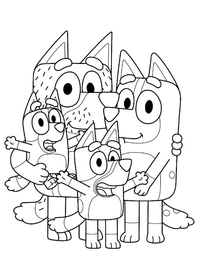 Bluey para imprimir e colorir