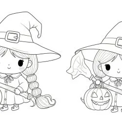 Bruxa para imprimir e colorir (Halloween)
