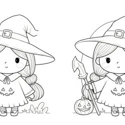 Bruxa para imprimir e colorir (Halloween)