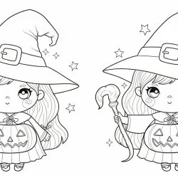 Bruxa para imprimir e colorir (Halloween)