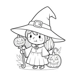 Bruxa para imprimir e colorir (Halloween)