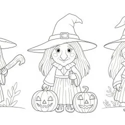 Bruxa para imprimir e colorir (Halloween)
