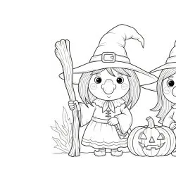 Bruxa para imprimir e colorir (Halloween)