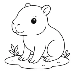 Capivara para imprimir e colorir