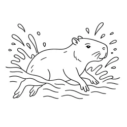 Capivara para imprimir e colorir