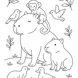 Capivara para imprimir e colorir