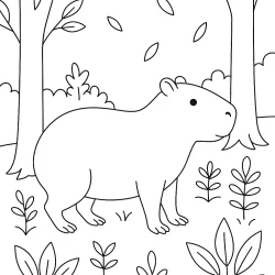 Capivara para imprimir e colorir