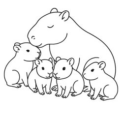 Capivara para imprimir e colorir