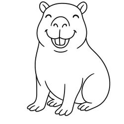 Capivara para imprimir e colorir
