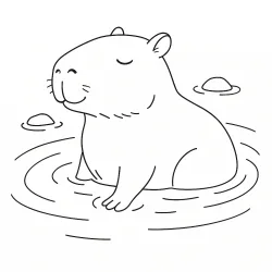 Capivara para imprimir e colorir