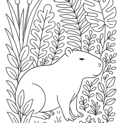 Capivara para imprimir e colorir