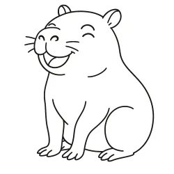 Capivara para imprimir e colorir