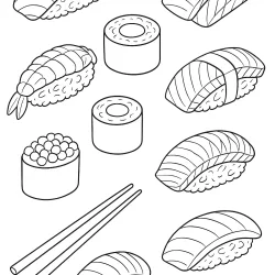 Comida para imprimir e colorir