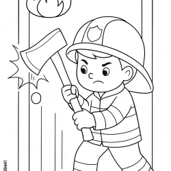 Bombeiro para imprimir e colorir