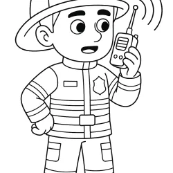 Bombeiro para imprimir e colorir