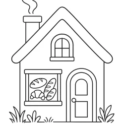 Casa para imprimir e colorir