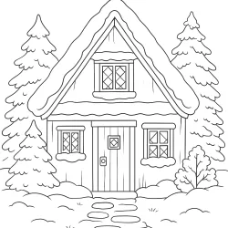 Casa para imprimir e colorir