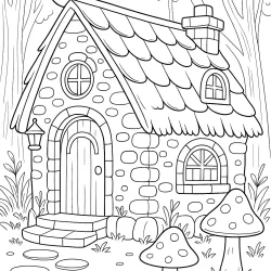 Casa para imprimir e colorir