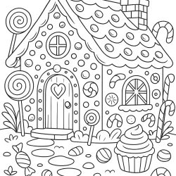 Casa para imprimir e colorir