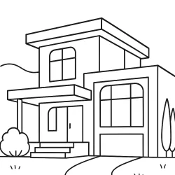 Casa para imprimir e colorir