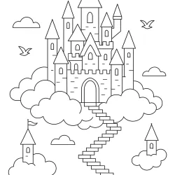 Castelo para imprimir e colorir