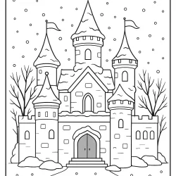 Castelo para imprimir e colorir