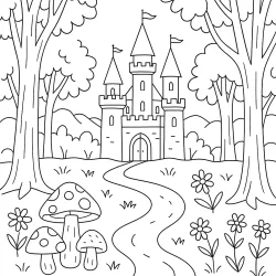 Castelo para imprimir e colorir