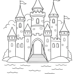 Castelo para imprimir e colorir