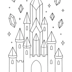 Castelo para imprimir e colorir
