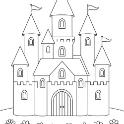 Castelo para imprimir e colorir