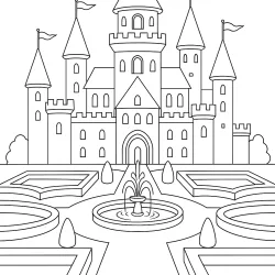 Castelo para imprimir e colorir