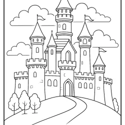 Castelo para imprimir e colorir
