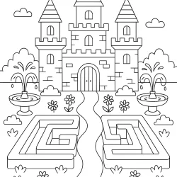Castelo para imprimir e colorir