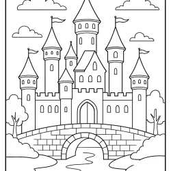Castelo para imprimir e colorir